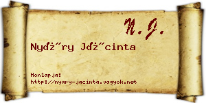 Nyáry Jácinta névjegykártya