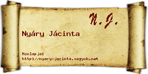 Nyáry Jácinta névjegykártya